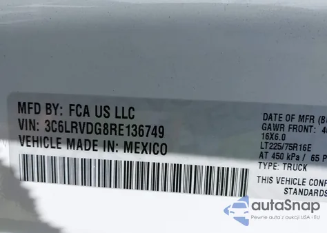 2024 Ram Promaster 2500 Tradesman High Roof 159 Wb W/Pass Seat from USA, damaged, VIN 3C6LRVDG8RE136749